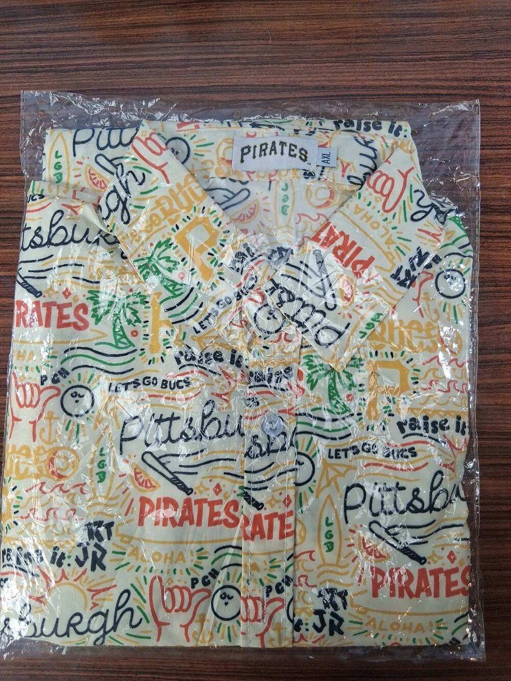 Pittsburgh Pirates Hawaiian Luau Shirt XL Promo Giveaway Brand New Lets Go Bucs